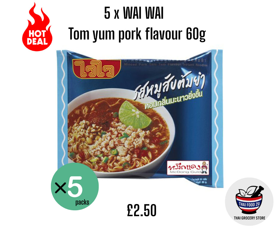 5x WAI WAI - Tom yum pork flavour 60g