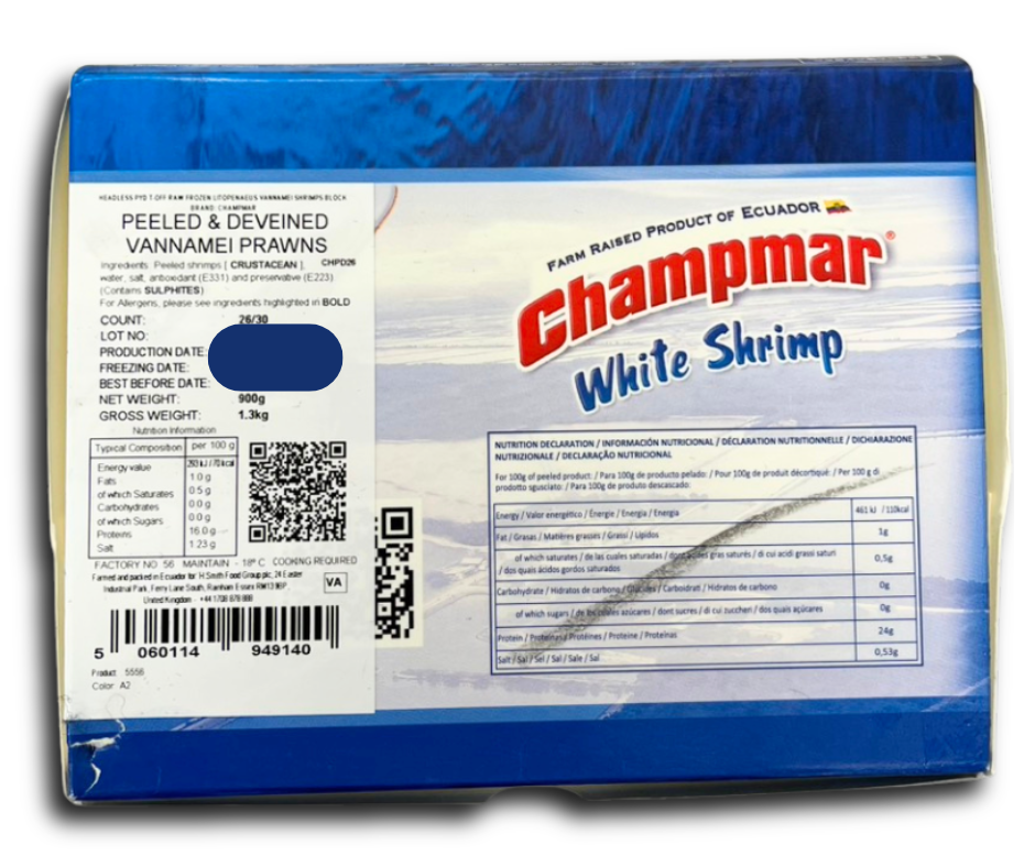 Champmar - Headless White Shrimp (26/30) - 1.3kg