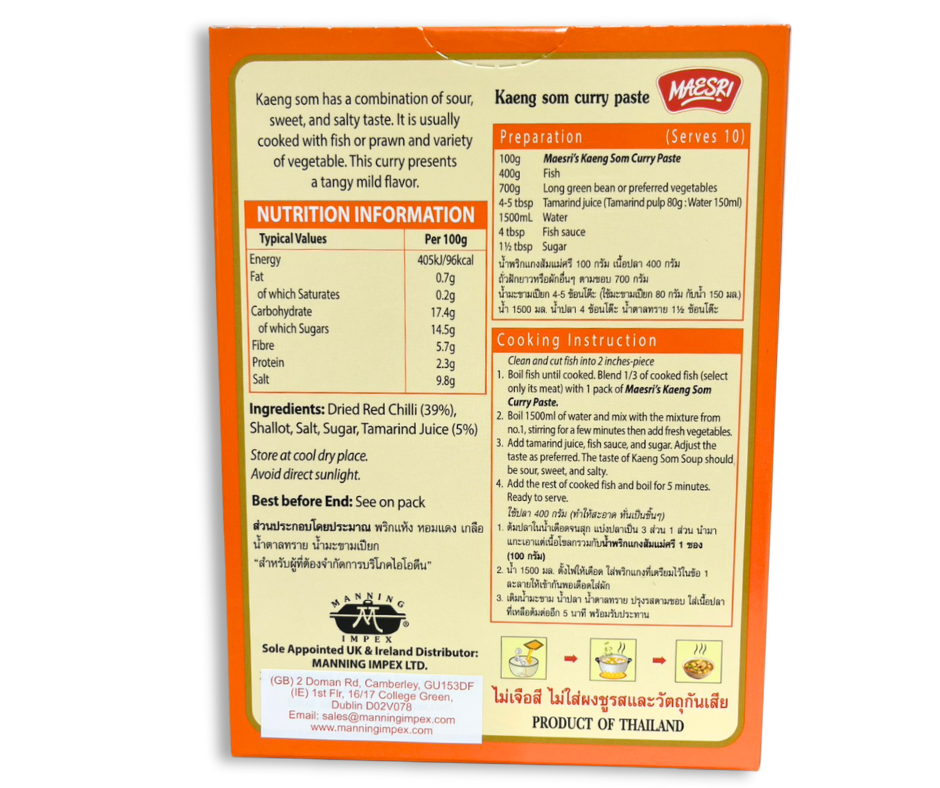 Maesri - Kaeng Som Curry Paste - 100g