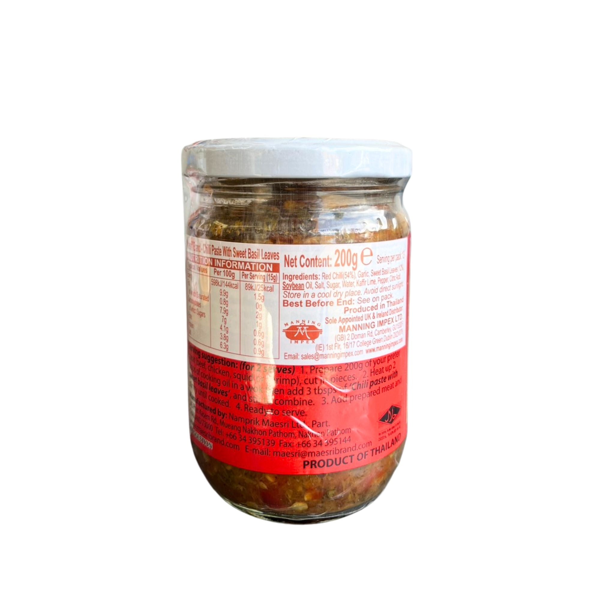 Maesri - Chilli Paste With Sweet Basil Leaves - 200g