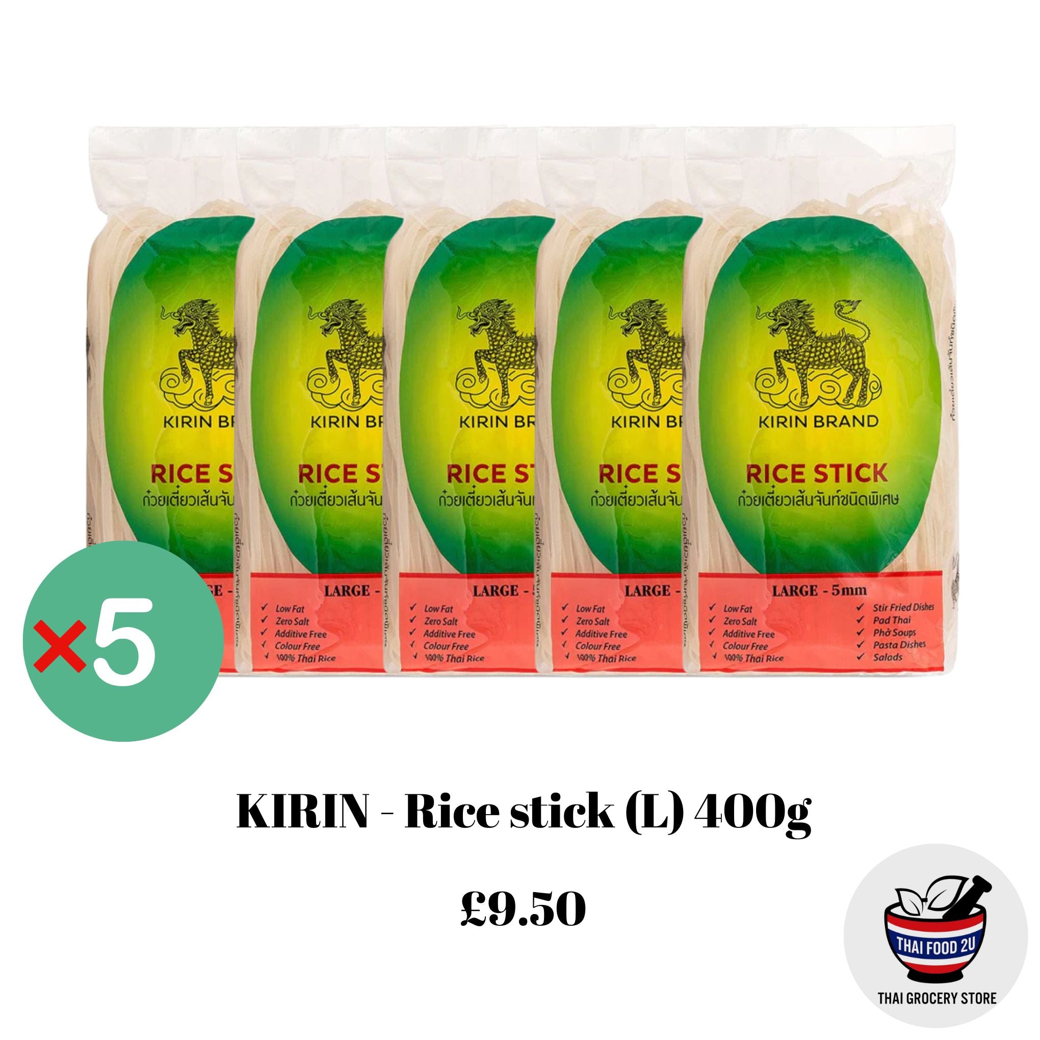 5x Kirin - Rice Stick (L) (5mm) - 400g