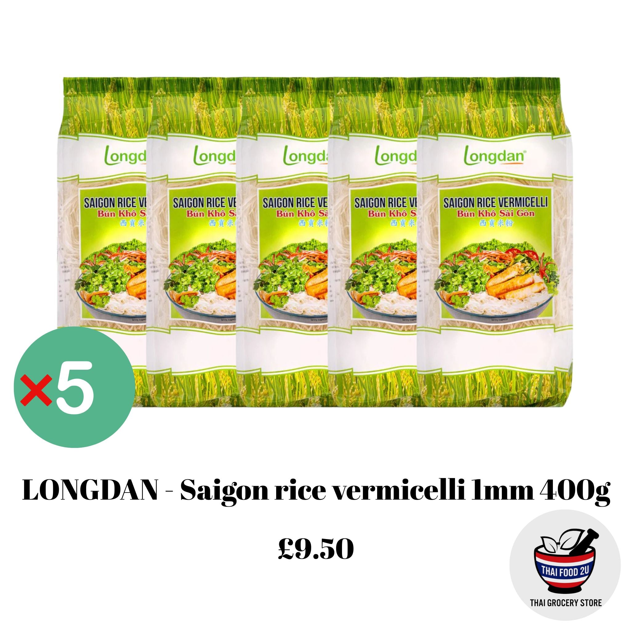 5x Longdan - Saigon Rice Vermicelli (1mm) - 400g
