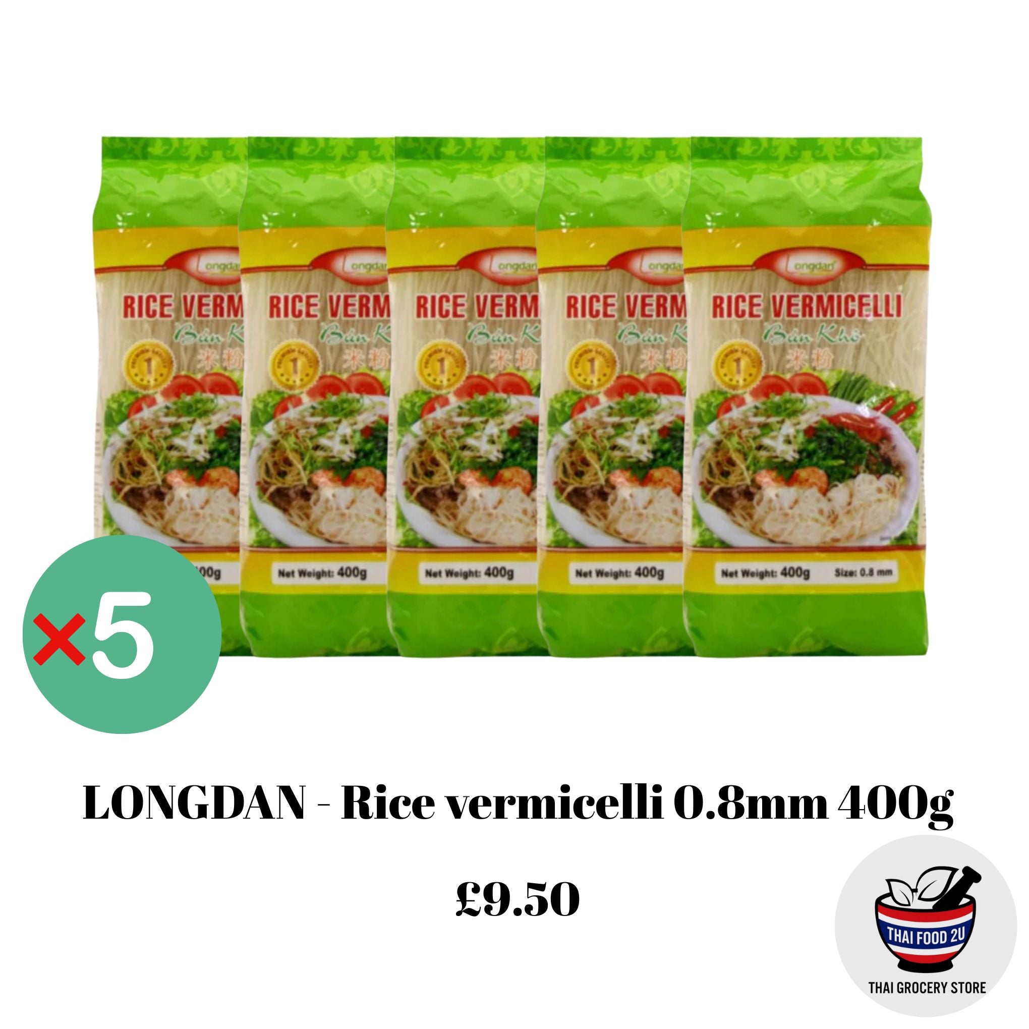 5x Longdan - Rice Vermicelli (0.8mm) - 400g