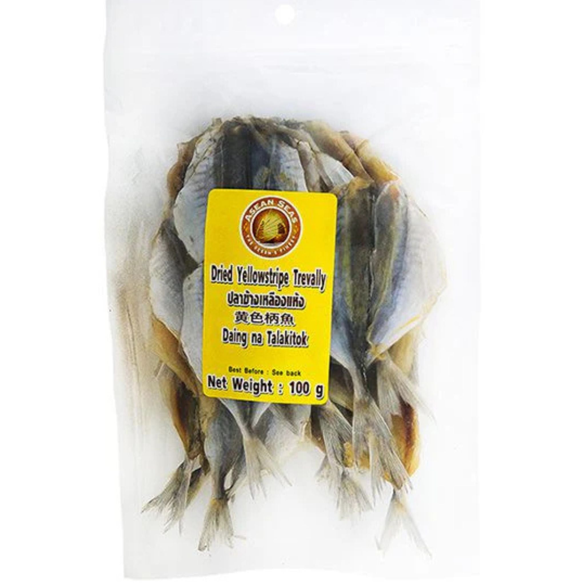 Asean Seas - Dried Yellow Stripe Trevally - 100g ( ปลาข้างเหลืองแห้ง)