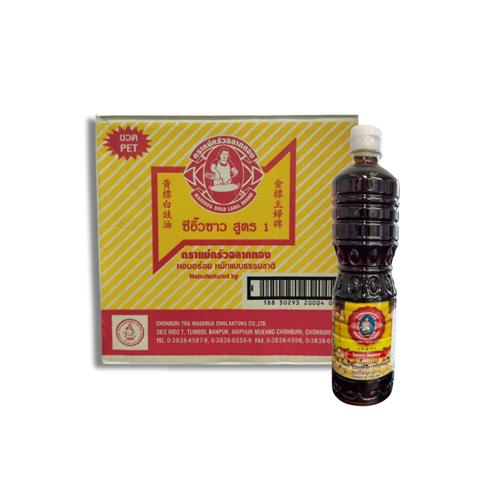 Maekrua Gold Lable - Soybean Sauce Formula1 (ตราแม่ครัวฉลากทอง ซีอิ้วขาว สูตร 1) - 12 x 700ml (Case)