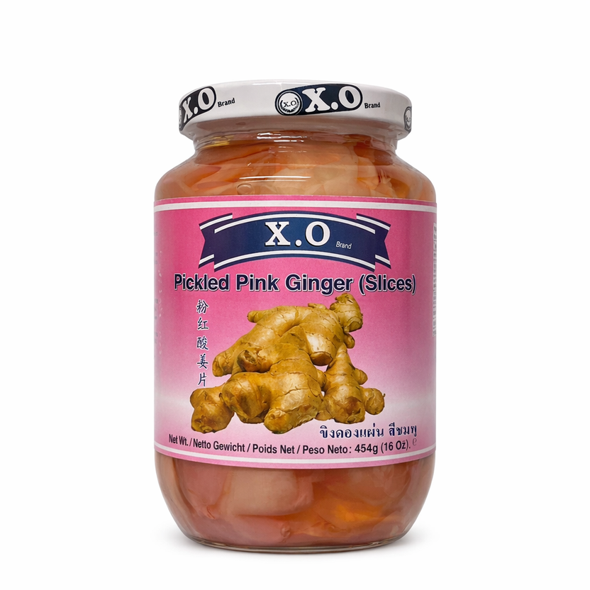 X.O - Pickled Pink Ginger Slices (ขิงดองแผ่น สีชมพู) - 454g – Thai Food 2U
