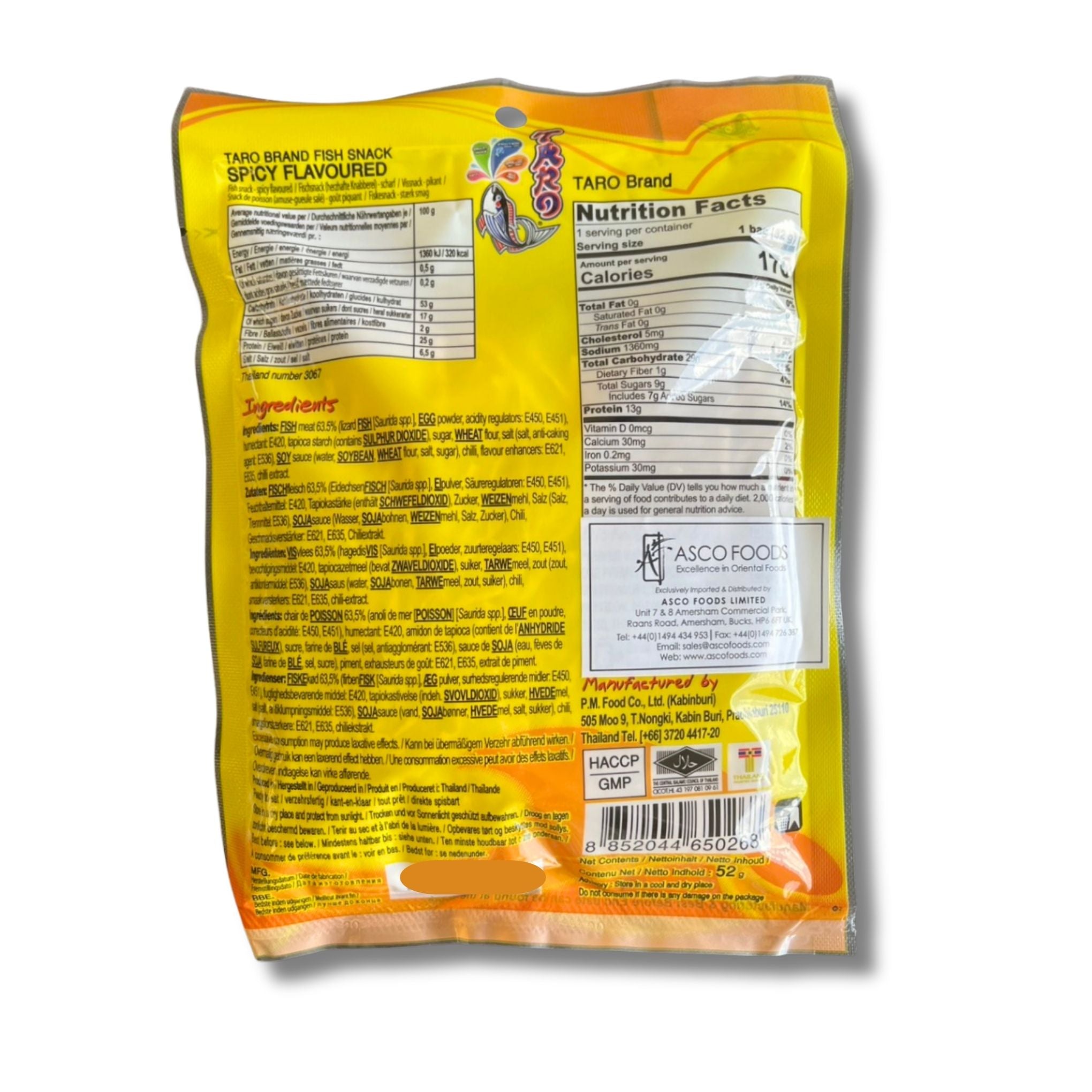 Taro - Fish Snack Spicy Flavour - 52g