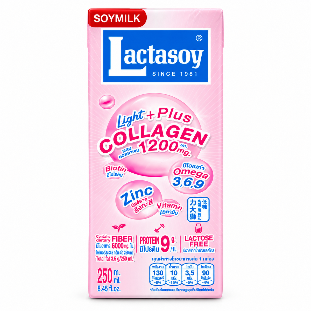 Lactasoy Light + Plus Collagen Soy Milk 250 ml